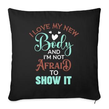 J’aime mon nouveau corps drôle de chirurgie des seins - Housse de coussin décorative 45 x 45 cm - noir - Devant