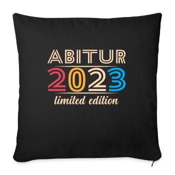 Abitur Gymnasium Damen und Herren Abi 2023 - Sofakissenbezug 45 x 45 cm - Schwarz - Vorne