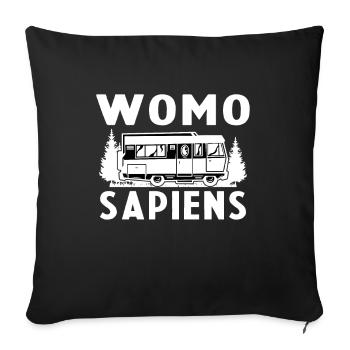 Womo Sapiens Funny Caravan - Sofakissenbezug 45 x 45 cm - Schwarz - Vorne