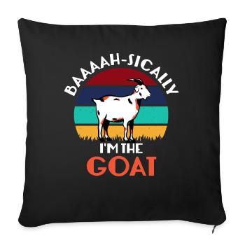 Baaaah-Sically Je suis la chèvre drôle de dicton - Housse de coussin décorative 45 x 45 cm - noir - Devant