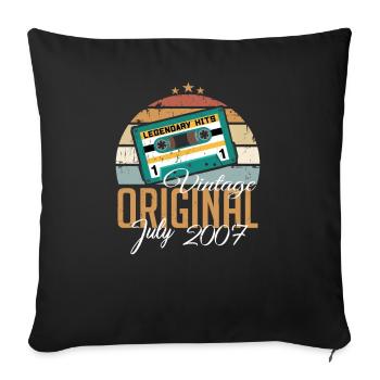 Juli 2007 Jahrgang Vintage Geburtstag Juli 2007 - Sofakissenbezug 45 x 45 cm - Schwarz - Vorne