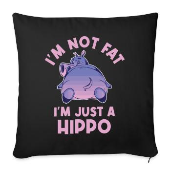 Je ne suis pas gros, je suis juste un amoureux des hippopotames - Housse de coussin décorative 45 x 45 cm - noir - Devant