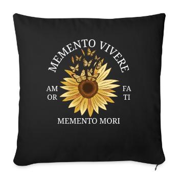 Memento Vivere Amor Fati Memento Mori - Sofa pillowcase 17,3'' x 17,3'' (45 x 45 cm) - black - Front