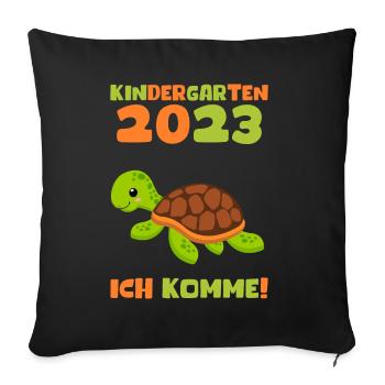 Kindergarten 2023 Ich Komme Jungen Kita Geschenk - Sofakissenbezug 45 x 45 cm - Schwarz - Vorne