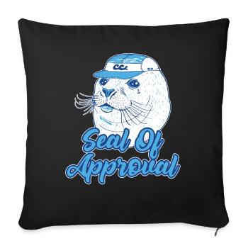Funny Seal Of Approval - Sofa pillowcase 17,3'' x 17,3'' (45 x 45 cm) - black - Front