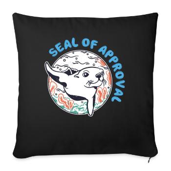 Seal Of Approval Funny - Sofa pillowcase 17,3'' x 17,3'' (45 x 45 cm) - black - Front