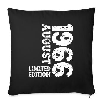 1966 August Limited Edition 57. Geburtstag Outfit - Sofakissenbezug 45 x 45 cm - Schwarz - Vorne
