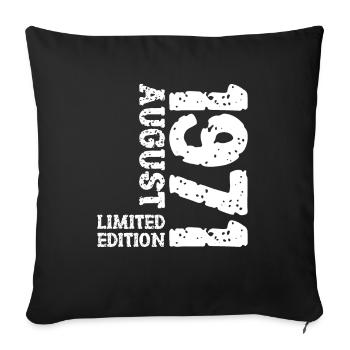 1971 August Limited Edition 52. Geburtstag Outfit - Sofakissenbezug 45 x 45 cm - Schwarz - Vorne