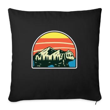 Mountain Bear Gift Humor - Sofa pillowcase 17,3'' x 17,3'' (45 x 45 cm) - black - Front
