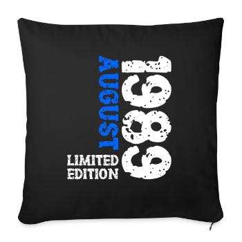 1989 August Limited Edition 34. Geburtstag Outfit - Sofakissenbezug 45 x 45 cm - Schwarz - Vorne