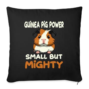 Guinea Pig Power Small But Mighty - Sofakissenbezug 45 x 45 cm - Schwarz - Vorne