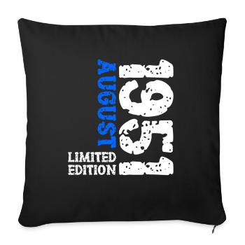 1951 Août Édition Limitée 72e Tenue d’anniversaire - Housse de coussin décorative 45 x 45 cm - noir - Devant