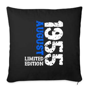 1955 Août Édition Limitée 68e Tenue d’anniversaire - Housse de coussin décorative 45 x 45 cm - noir - Devant