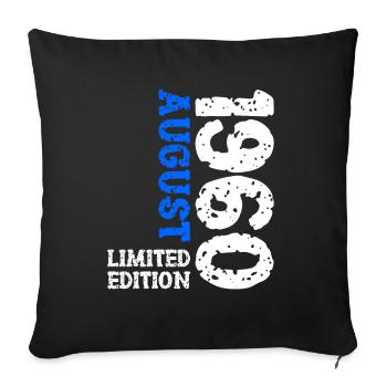 1960 Août Édition Limitée 63e Tenue d’anniversaire - Housse de coussin décorative 45 x 45 cm - noir - Devant