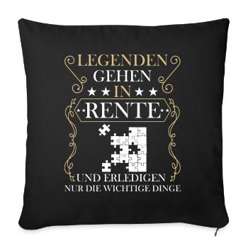 Rentner Rente Rentenbeginn Puzzeln - Sofakissenbezug 45 x 45 cm - Schwarz - Vorne