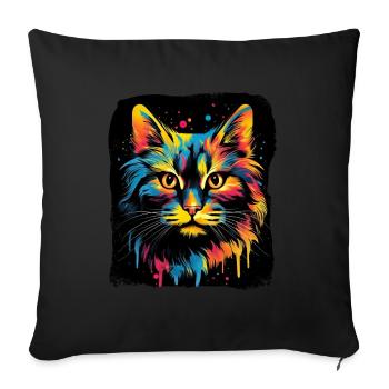 Streetstyle Katze Graffiti Kunst Streetart - Sofakissenbezug 45 x 45 cm - Schwarz - Vorne
