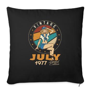 Juillet 1977 Juillet Cadeau d’anniversaire Juillet 1977 - Housse de coussin décorative 45 x 45 cm - noir - Devant