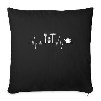 Gärtner Gartenfreunde Herzklopfende Garten - Sofakissenbezug 45 x 45 cm - Schwarz - Vorne