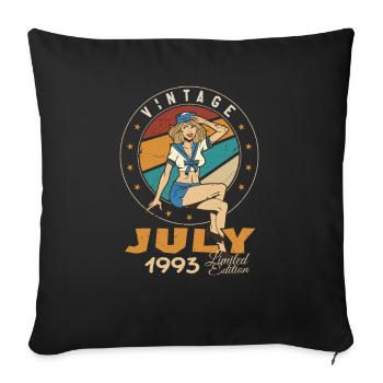 Juli 1993 Juli Geburtstagsgeschenk Juli 1993 - Sofakissenbezug 45 x 45 cm - Schwarz - Vorne