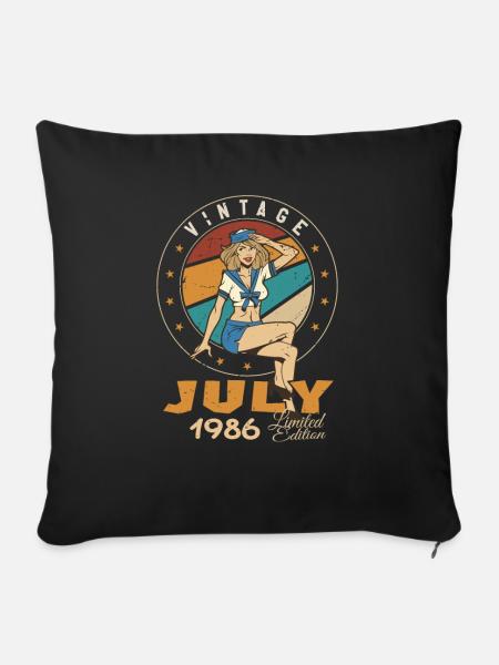 Juli 1986 Juli Geburtstagsgeschenk Juli 1986 - Sofakissenbezug 45 x 45 cm - Schwarz
