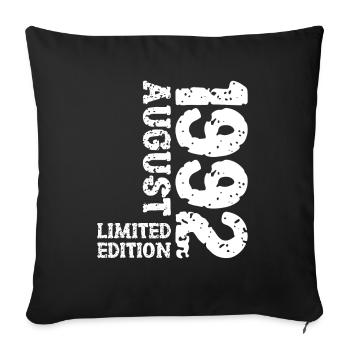 1992 August Limited Edition 31. Geburtstag Outfit - Sofakissenbezug 45 x 45 cm - Schwarz - Vorne