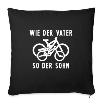 Wie der Vater so der Sohn - Mountainbike Fahrrad - Sofakissenbezug 45 x 45 cm - Schwarz - Vorne