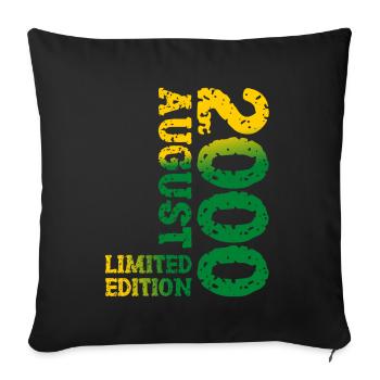 2000 Août Édition Limitée 23e Tenue d’anniversaire - Housse de coussin décorative 45 x 45 cm - noir - Devant