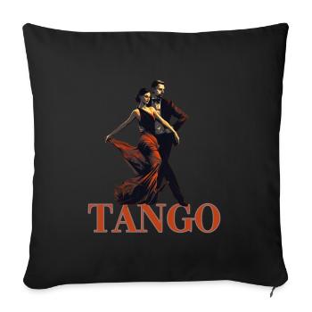 Tango Tanz für einen Tango Tänzer Tänzerinnen - Sofakissenbezug 45 x 45 cm - Schwarz - Vorne