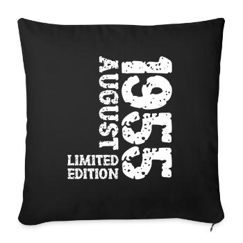 1955 Août Édition Limitée 68e Tenue d’anniversaire - Housse de coussin décorative 45 x 45 cm - noir - Devant