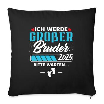 Ich werde Großer Bruder 2025 - Sofakissenbezug 45 x 45 cm - Schwarz - Vorne