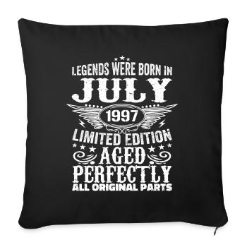 July 1997 | Birthday 1997 Year July 1997 - Sofa pillowcase 17,3'' x 17,3'' (45 x 45 cm) - black - Front