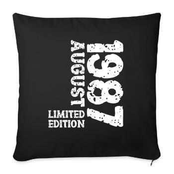 1987 August Limited Edition 36. Geburtstag Outfit - Sofakissenbezug 45 x 45 cm - Schwarz - Vorne
