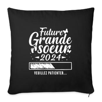 Future Grande Soeur 2024 - Housse de coussin décorative 45 x 45 cm - noir - Devant