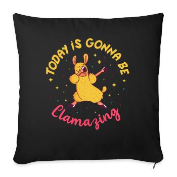 Today Is Gonna Be Llamazing Funny Llama - Sofa pillowcase 17,3'' x 17,3'' (45 x 45 cm) - black - Front