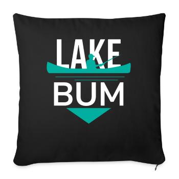 Lake Bum Lake Life Lover - Sofa pillowcase 17,3'' x 17,3'' (45 x 45 cm) - black - Front