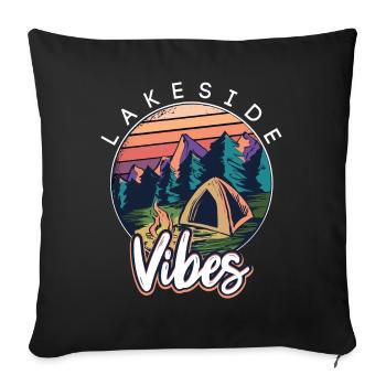 Lakeside-Vibes-Modus - Sofakissenbezug 45 x 45 cm - Schwarz - Vorne