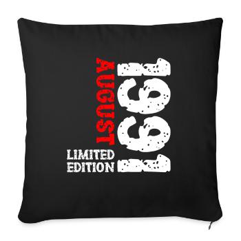1991 August Limited Edition 32nd Birthday Outfit - Sofa pillowcase 17,3'' x 17,3'' (45 x 45 cm) - black - Front