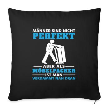 Möbelpacker Umzugshelfer Geschenkhumor - Sofakissenbezug 45 x 45 cm - Schwarz - Vorne