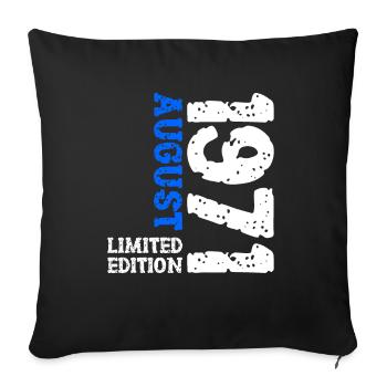 1971 Août Édition Limitée 52e Tenue d’anniversaire - Housse de coussin décorative 45 x 45 cm - noir - Devant