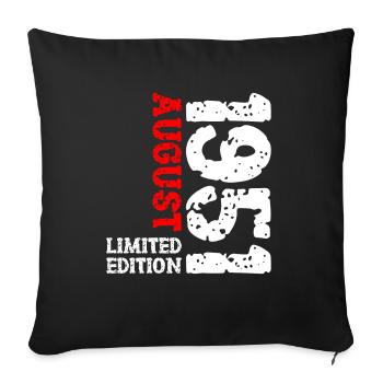 1951 Août Édition Limitée 72e Tenue d’anniversaire - Housse de coussin décorative 45 x 45 cm - noir - Devant
