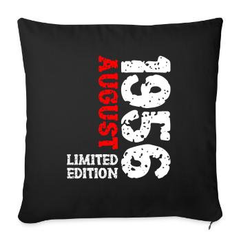 1956 August Limited Edition 67. Geburtstag Outfit - Sofakissenbezug 45 x 45 cm - Schwarz - Vorne