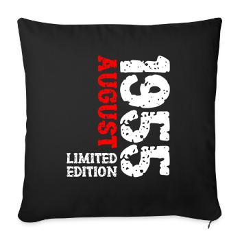 1955 Août Édition Limitée 68e Tenue d’anniversaire - Housse de coussin décorative 45 x 45 cm - noir - Devant