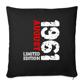 1961 August Limited Edition 62. Geburtstag Outfit - Sofakissenbezug 45 x 45 cm - Schwarz - Vorne