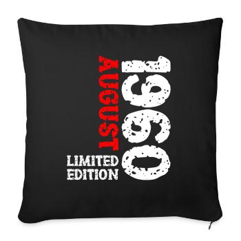 1960 août édition limitée 63e anniversaire tenue - Housse de coussin décorative 45 x 45 cm - noir - Devant