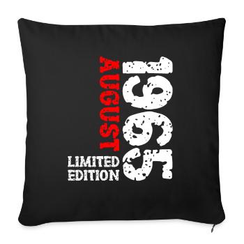 1965 Août Édition Limitée 58e Tenue d’anniversaire - Housse de coussin décorative 45 x 45 cm - noir - Devant