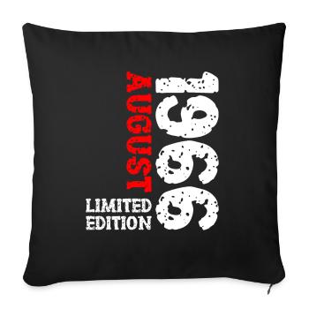 1966 Août Édition Limitée 57e Tenue d’anniversaire - Housse de coussin décorative 45 x 45 cm - noir - Devant