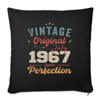 July 1967 Birthday July 1967 Original 1967 July - Sofa pillowcase 17,3'' x 17,3'' (45 x 45 cm) - black - Front