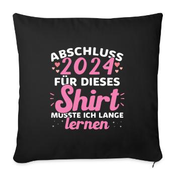 Remise des diplômes 2024 Obtention du diplôme d’études secondaires - Housse de coussin décorative 45 x 45 cm - noir - Devant