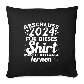 Remise des diplômes 2024 Obtention du diplôme d’études secondaires - Housse de coussin décorative 45 x 45 cm - noir - Devant