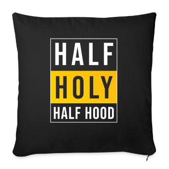 Half Holly Half Hood - Sofa pillowcase 17,3'' x 17,3'' (45 x 45 cm) - black - Front